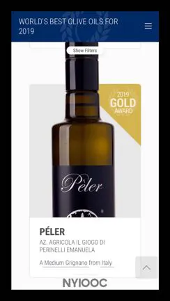 NYIOOC World Best Olive Oil Competition 2019 dettaglio dx