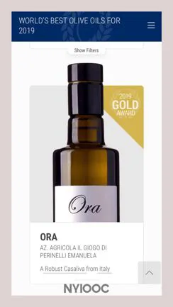 NYIOOC World Best Olive Oil Competition 2019 dettaglio sx